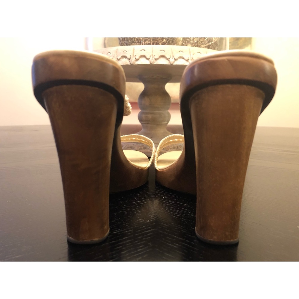 Crochet Lace-up Wooden Heels - Picture 3 of 8